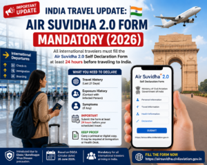 India Travel Update: Air Suvidha 2.0 Form Mandatory (2026)