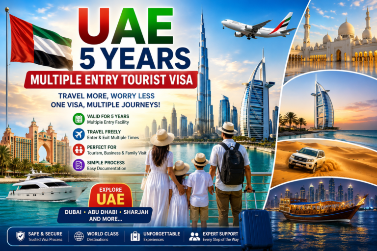 সংযুক্ত আরব আমিরাত (UAE) ৫ বছরের মাল্টিপল এন্ট্রি ট্যুরিস্ট ভিসা: সম্পূর্ণ গাইড (২০২৬)